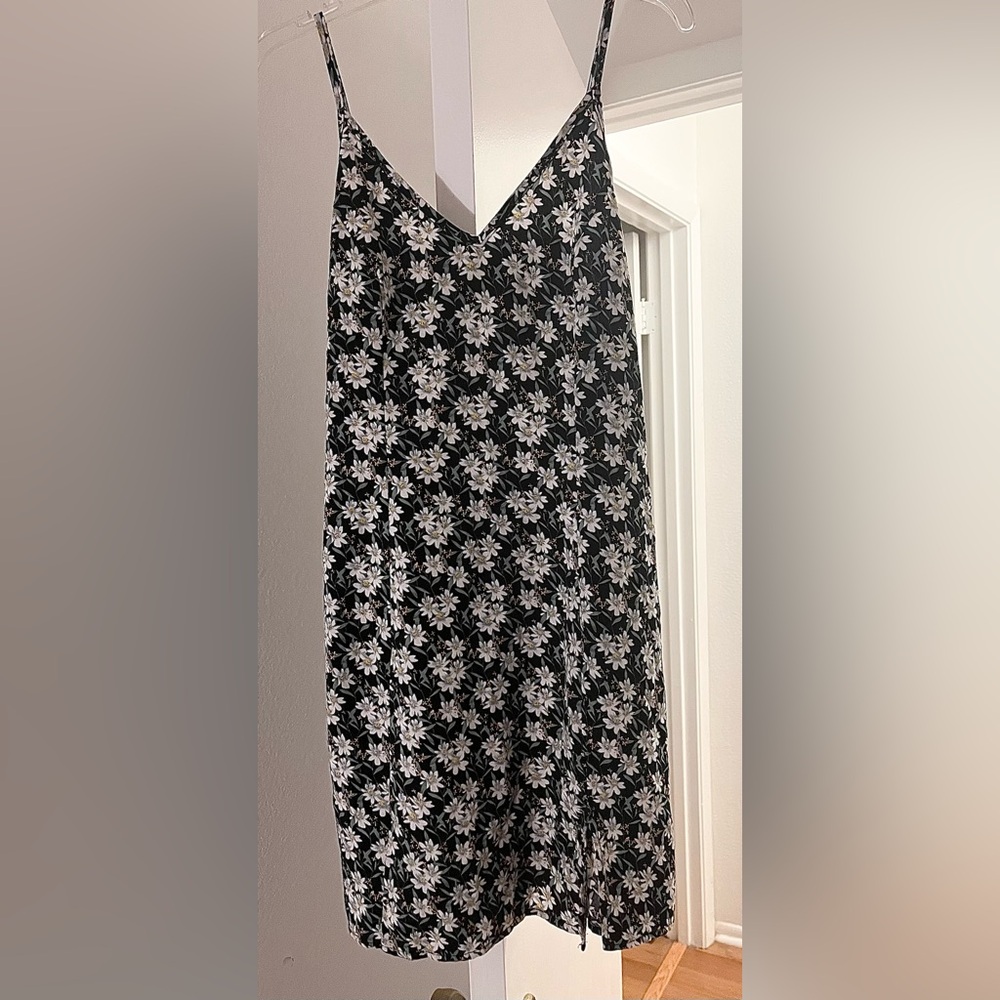 Floral Black and White Dress